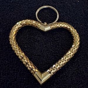 Elegant Gold toned  Heart-Shaped Keychain